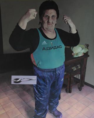 FONDAZIONE THE BANK - Michele Moro, My Mother, 2019, olio su tela, 135x107 cm
